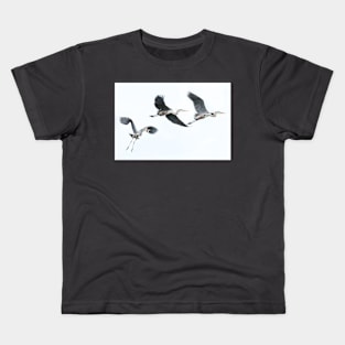 Flight of Great Blue Herons Kids T-Shirt